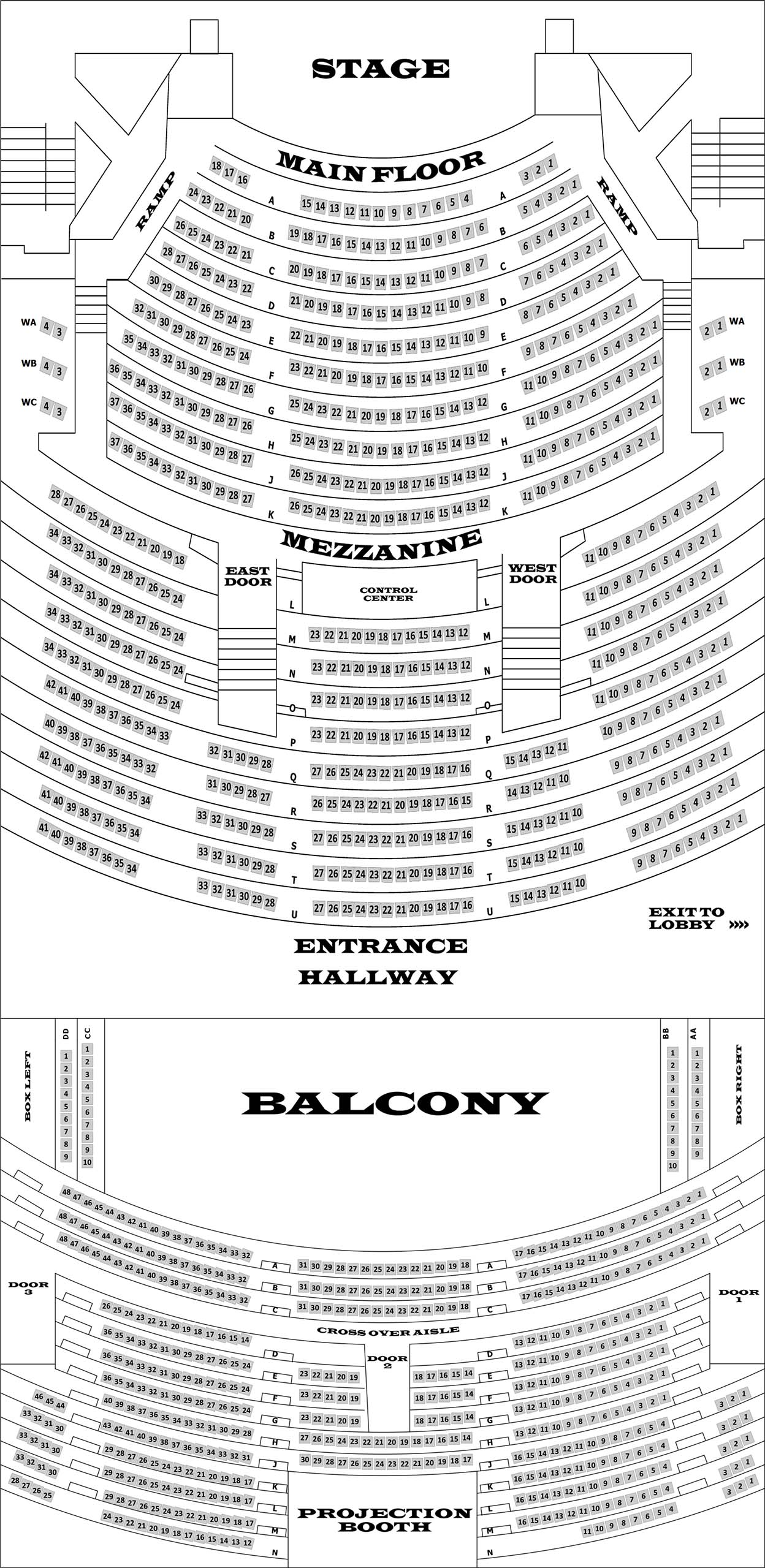 2022 Motherlode Theatre Seating Chart